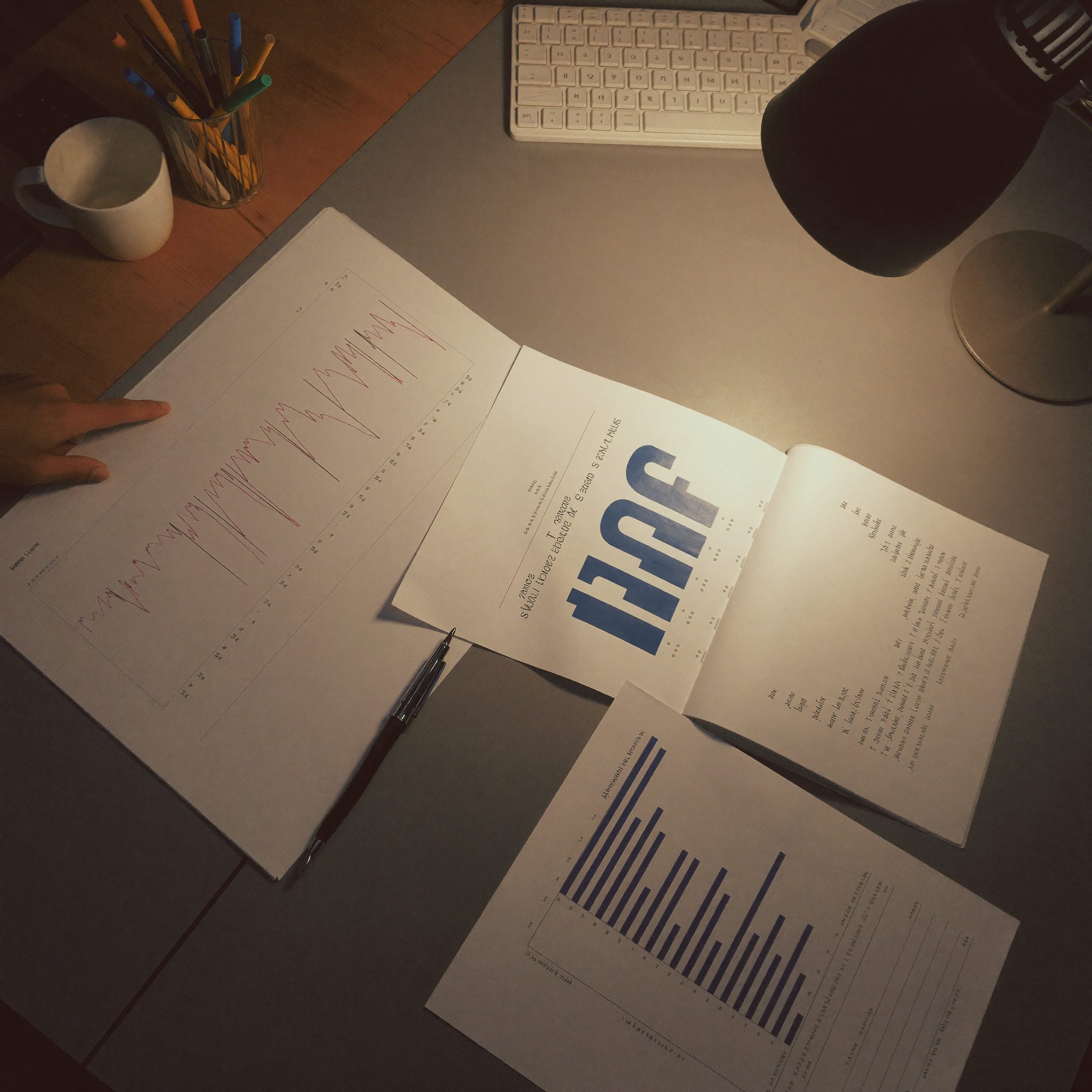 Financial data analysis charts used during Cadelis Rivergate client reviews